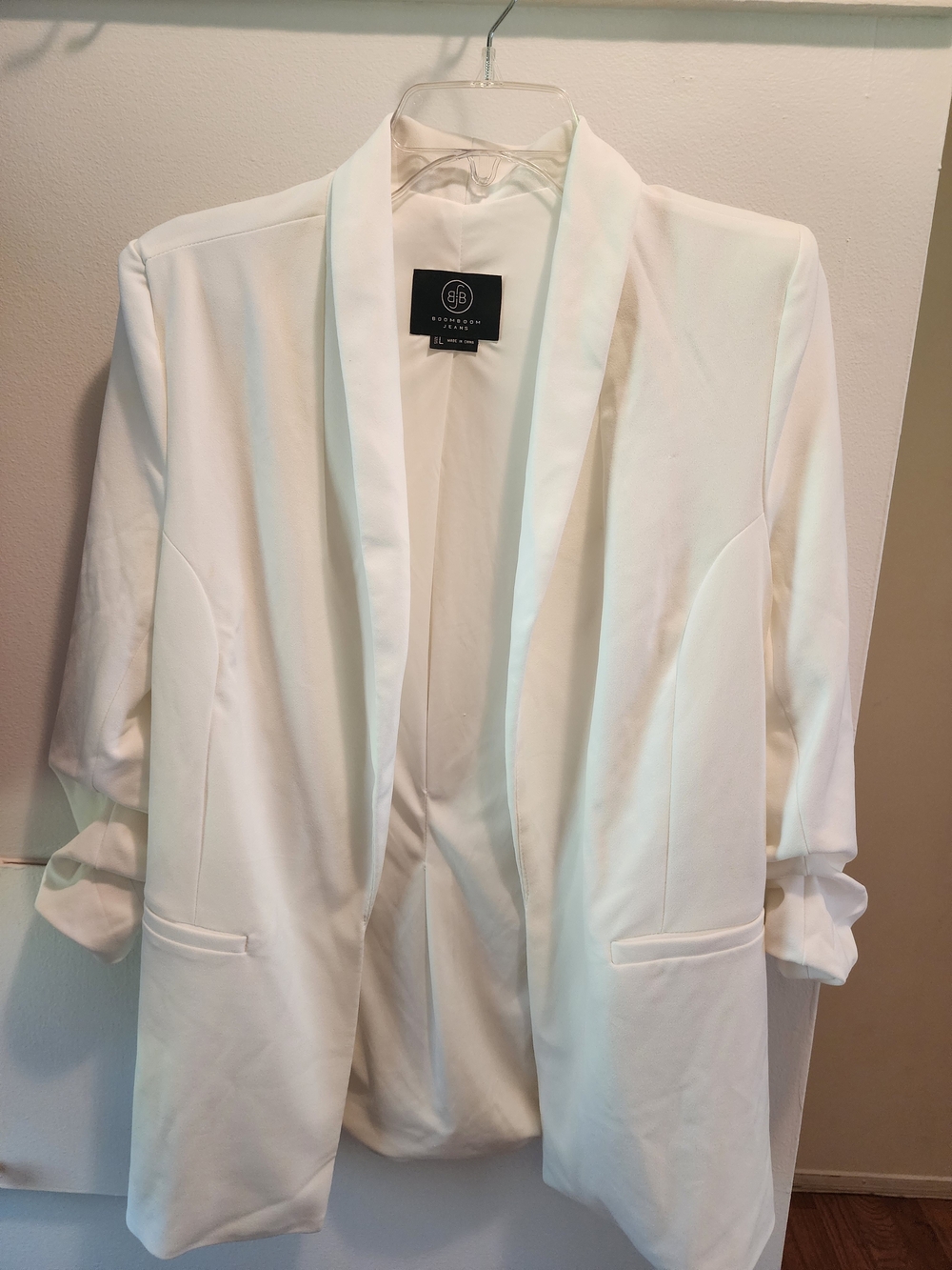 Boom Boom Jeans White Open-Front Blazer